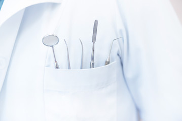 Close-up photography of dentist's tools