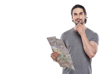 Handsome young man on white background