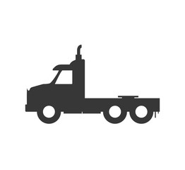 Fototapeta premium Transportation concept represented by truck silhouette icon. Isolated and flat illustration