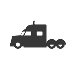 Transportation concept represented by truck silhouette icon. Isolated and flat illustration