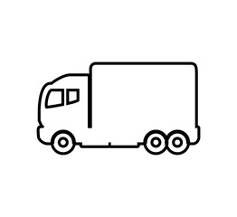 Transportation concept represented by truck silhouette icon. Isolated and flat illustration