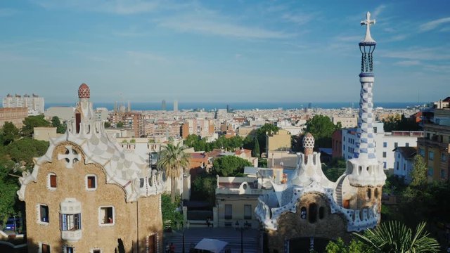 BARCELONA, SPAIN - June 20, 2016: shot in Parc Guell, one of the city's major tourist attractions, no recognizable people