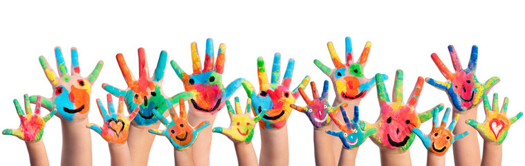 Fototapety  Hands Painted With Smileys  