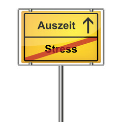 Ortsschild "Auszeit" (Gelb)