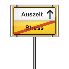 Ortsschild "Auszeit" (Wei&szlig;)