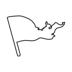 Pennant concept represented by flag silhouette icon. Isolated and flat illustration