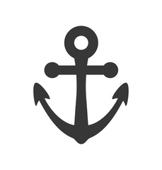 Sea lifestyle concept represented by anchor silhouette icon. Isolated and flat illustration