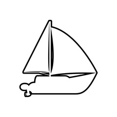 Transportation concept represented by sailboat silhouette icon. Isolated and flat illustration
