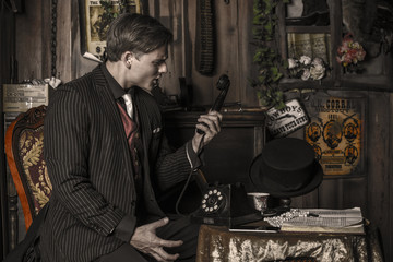 Angry man on the phone