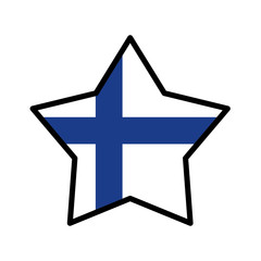 Fototapeta premium Finland concept represented by flag in star shape icon. Isolated and flat illustration