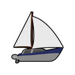 Transportation concept represented by sailboat icon. Isolated and flat illustration