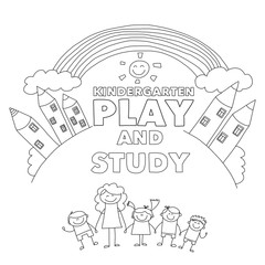 Kindergarten Children with teacher