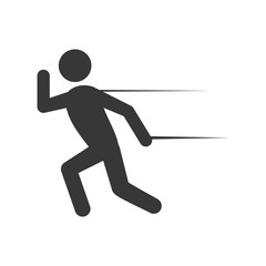 Sport concept represented by pictogram running icon. Isolated and flat illustration.