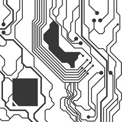 Technology concept represented by circuit board icon. Isolated and flat illustration.