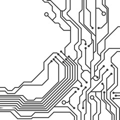 Technology concept represented by circuit board icon. Isolated and flat illustration.