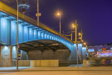 Kantemirovsky bridge at night