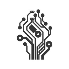 Technology concept represented by circuit board icon. Isolated and flat illustration.