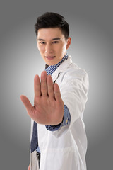 Asian doctor with gesture