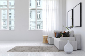 View of buildings from inside living room