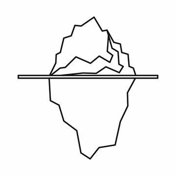 recommend clip art: Iceberg icon in outline style isolated vector illustration