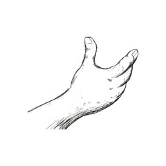 Gesture concept represented by sketch hand icon. Isolated and flat illustration