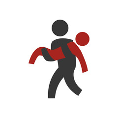 Help concept represented by pictogram icon. Isolated and flat illustration