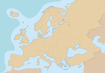 Naklejka premium Political map of Europe Vector Illustration