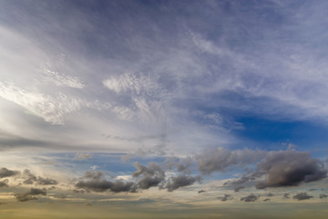 Evening sunset with cloudy skies