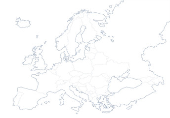 Obraz premium Political map of Europe in white background. Vector illustration