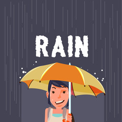 women with umbrella - vector illustration