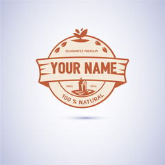 Farm badge. logo in vintage style - vector illustration