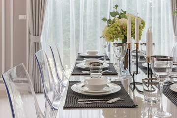 table set in luxury dining room
