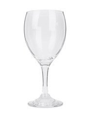An empty wine glass isolated on a white background