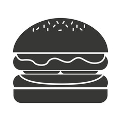 delicious hamburger isolated icon design