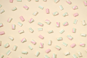 Marshmallows flat lay