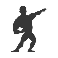 Fototapeta na wymiar Healthy lifestyle and bodybuilder concept represented by Muscle man icon. Isolated and flat illustration