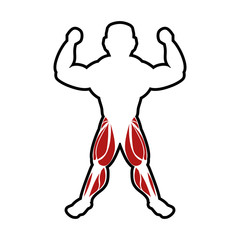 Healthy lifestyle and bodybuilder concept represented by Muscle man icon. Isolated and flat illustration