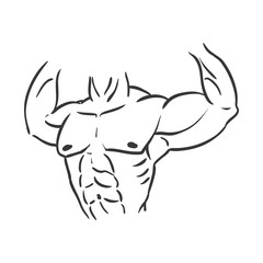 Healthy lifestyle and bodybuilder concept represented by Muscle man icon. Isolated and flat illustration