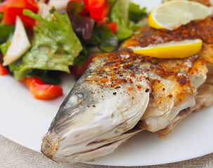 Fish dish - fried fish with vegetables