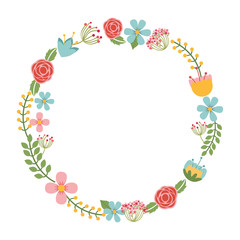 Fototapeta na wymiar floral wreath isolated icon design