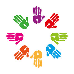 Obraz premium hands print isolated icon design