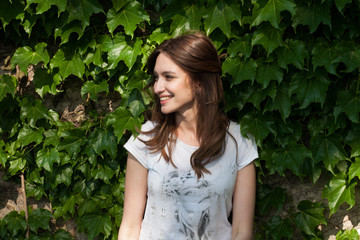 young woman in a park