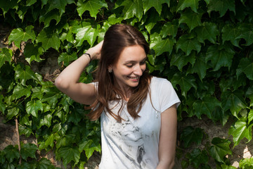 young woman in a park