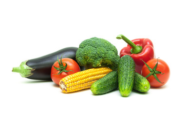 healthy food: fresh vegetables isolated on white background