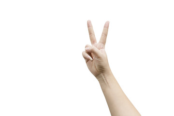 Two fingers isolated on white background. Clipping path
