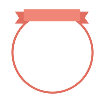 frame with ribbon isolated icon design
