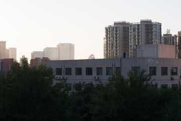 Obraz premium Landscape with the image of skycrapers in Beijing