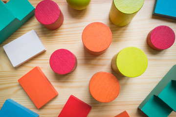 children wooden building blocks