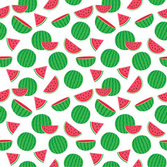 Cute seamless pattern with watermelons