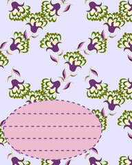 School notebook cover postcard invitation sample with floral pattern